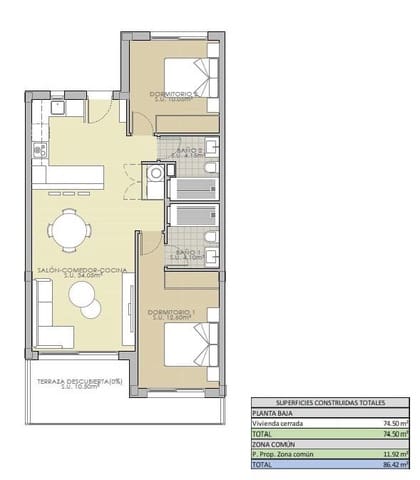 2 soveværelse Penthouse til salg i Ciudad Quesada, Rojales med garage - € 289.900 (Ref: 9962721)