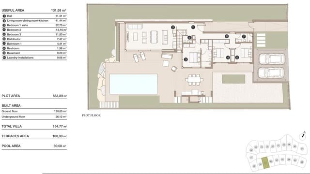 Chalet de 3 habitaciones en Las Colinas Golf, Orihuela en venta con piscina - 1.090.000 € (Ref: 9985000)