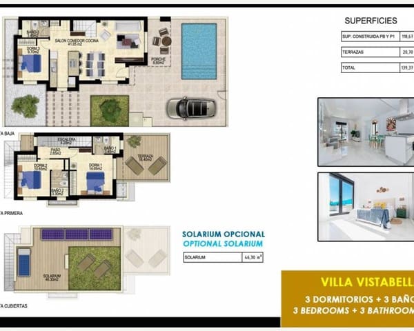 3 slaapkamer Villa te koop in Vistabella, Orihuela met zwembad - € 329.000 (Ref: 7518317)