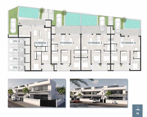 3 Zimmer Bungalow zu verkaufen in Los Peñascos - El Salero - Los Imbernones, San Pedro del Pinatar mit Pool - 409.000 € (Ref: 8277234)