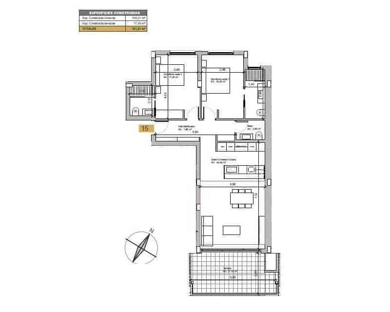 2 soveværelse Lejlighed til salg i Las Colinas Golf med swimmingpool - € 475.000 (Ref: 8933288)