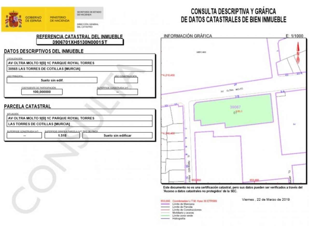Grond te koop in Las Torres de Cotillas - € 1.550.000 (Ref: 7472662)
