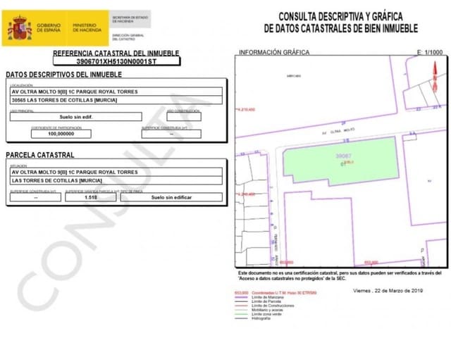 Undeveloped Land for sale in Las Torres de Cotillas - € 1,550,000 (Ref: 7472662)