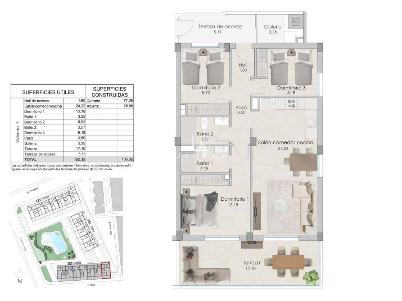 3 slaapkamer Appartement te koop in Santa Pola met zwembad garage - € 375.000 (Ref: 9880417)