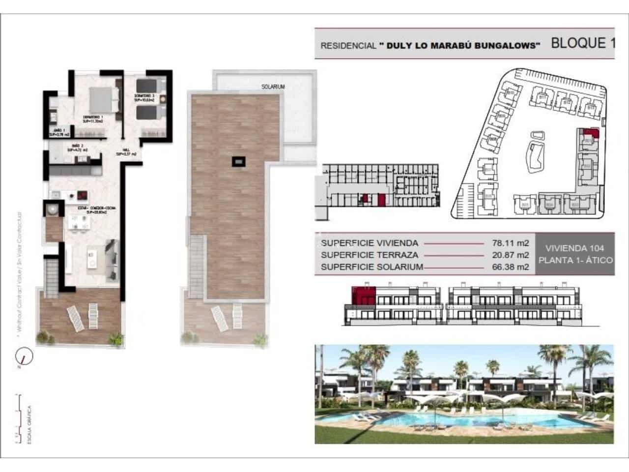 2 slaapkamer Bungalow te koop in Rojales met zwembad garage - € 342.000 (Ref: 9880424)