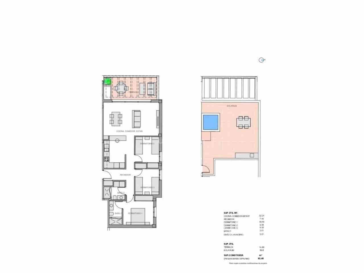 3 soveværelse Penthouse til salg i Guardamar del Segura med swimmingpool garage - € 344.900 (Ref: 9891511)