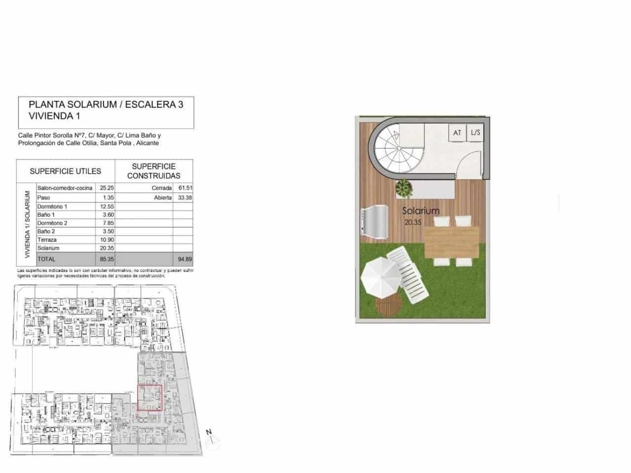 2 bedroom Penthouse for sale in Santa Pola with pool garage - € 298,000 (Ref: 9972888)