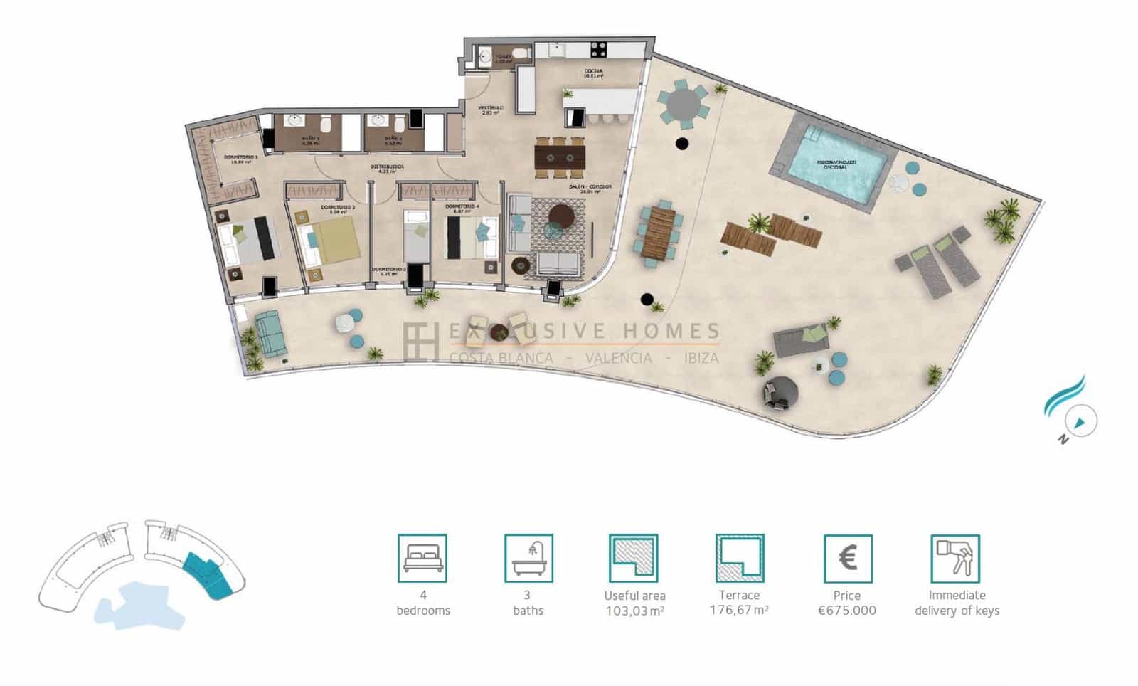 4 quarto Penthouse para venda em Canet d'En Berenguer com piscina garagem - 675 000 € (Ref: 8567423)