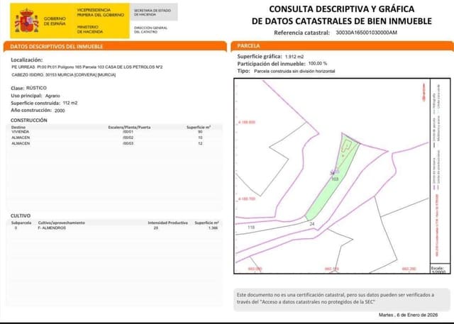 3 bedroom Finca/Country House for sale in Corvera, Murcia city with pool - € 140,000 (Ref: 9490981)