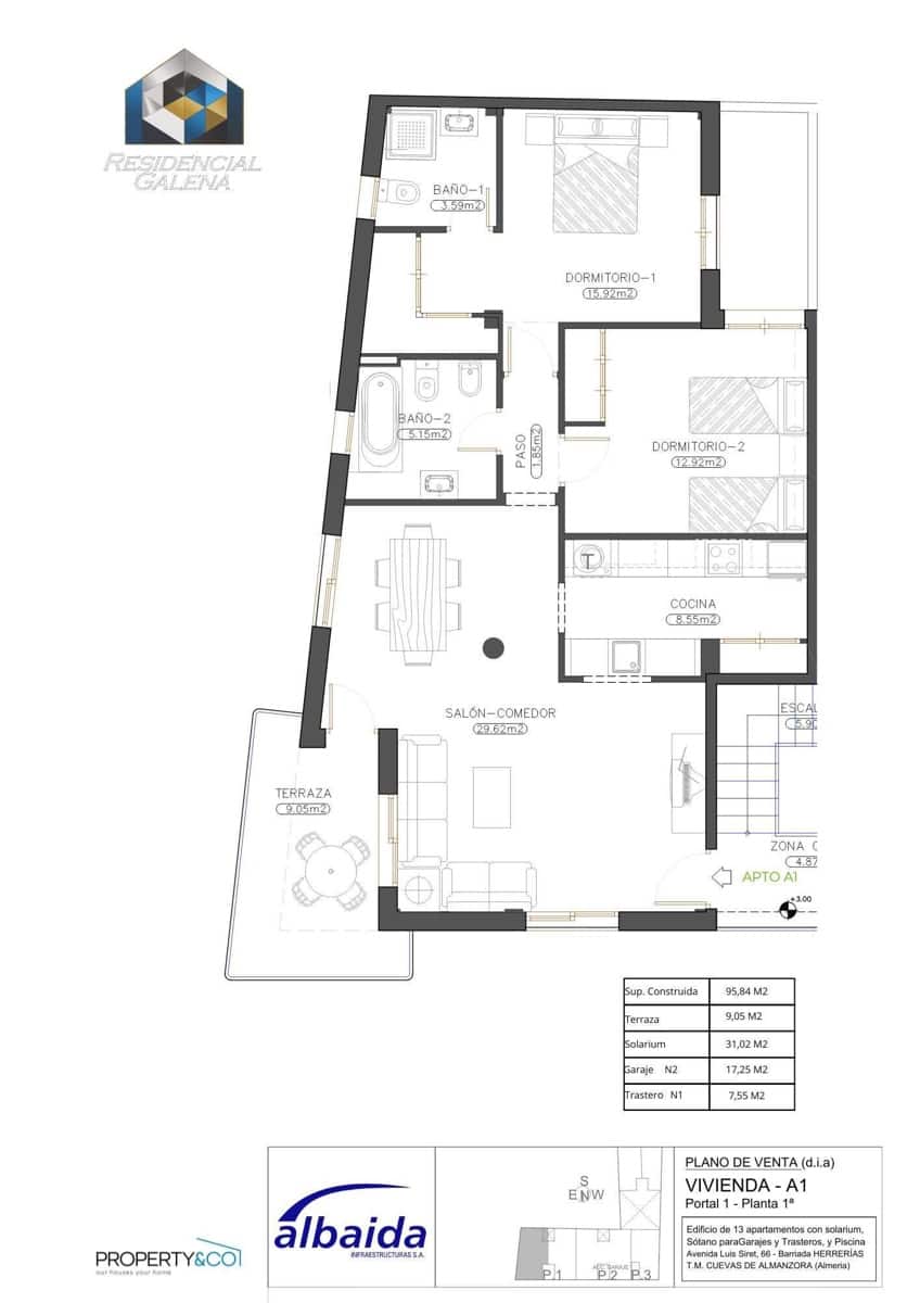 2 bedroom Apartment for sale in Cuevas del Almanzora with pool - € 118,800 (Ref: 9704446)