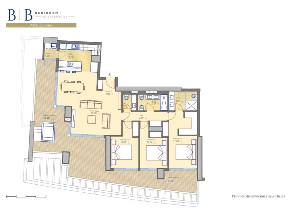 3 camera da letto Appartamento in vendita in Benidorm con garage - 1.025.000 € (Rif: 6617211)