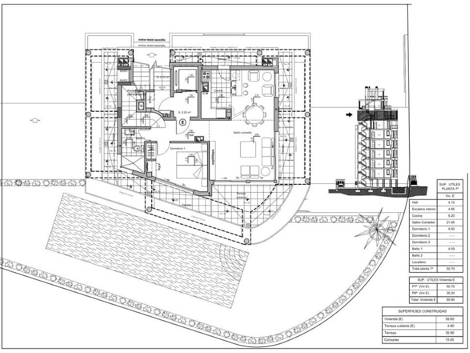 3 makuuhuone Huoneisto myytävänä paikassa Calpe / Calp mukana uima-altaan 
autotalli - 840 000 € (Ref: 6789066)
