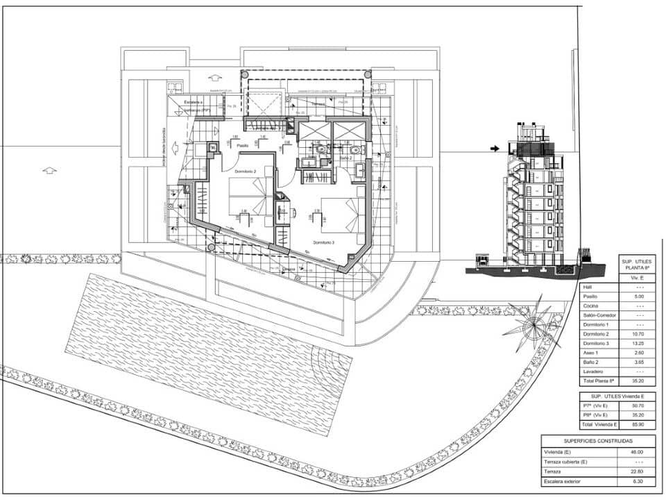 3 makuuhuone Huoneisto myytävänä paikassa Calpe / Calp mukana uima-altaan 
autotalli - 840 000 € (Ref: 6789066)