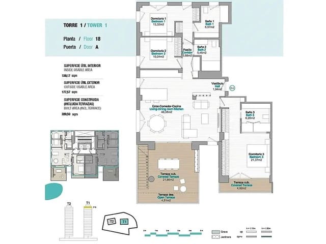3 camera da letto Appartamento in vendita in Playa Arenal - Bol, Calpe / Calp con piscina garage - 1.265.000 € (Rif: 6999766)