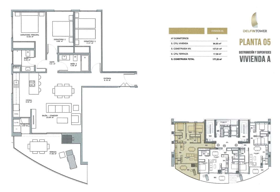 3 slaapkamer Appartement te koop in Benidorm met zwembad garage - € 1.550.000 (Ref: 7016172)