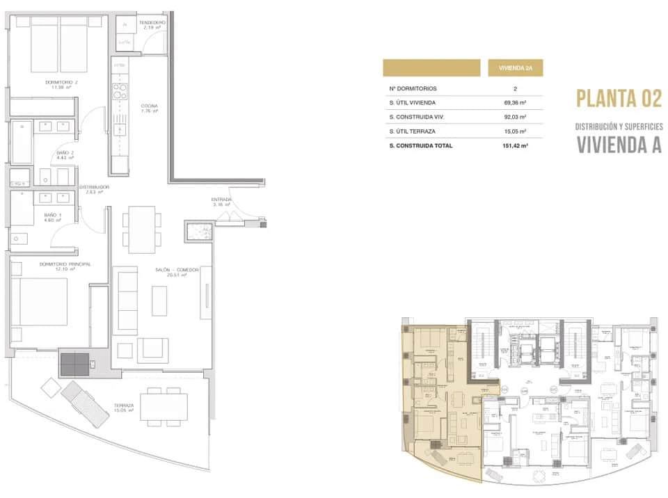 2 bedroom Apartment for sale in Benidorm with pool garage - € 1,100,000 (Ref: 7016172)
