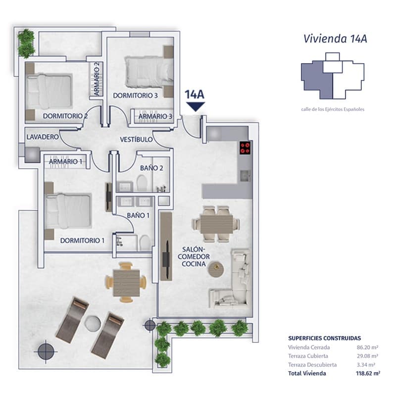 3 soveværelse Lejlighed til salg i Calpe / Calp med garage - € 557.000 (Ref: 7237407)