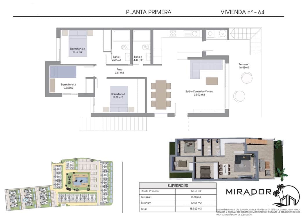 3 bedroom Bungalow for sale in Finestrat with pool garage - € 399,800 (Ref: 7306558)