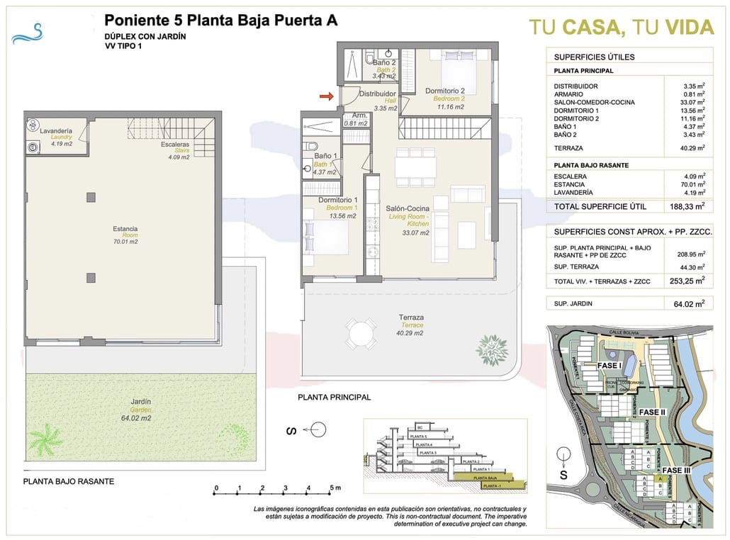2 makuuhuone Huoneisto myytävänä paikassa Finestrat mukana 
autotalli - 550 000 € (Ref: 7432593)
