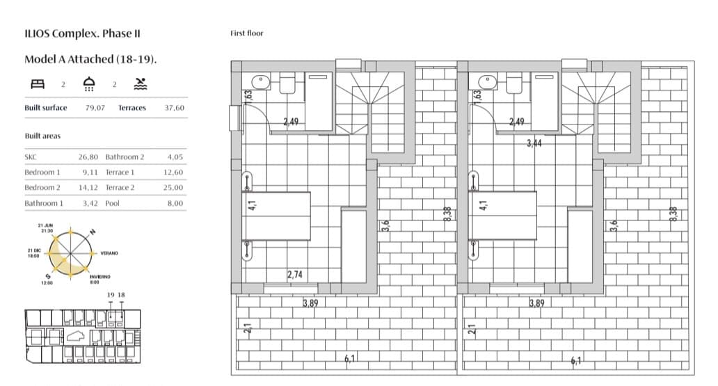 2 soveværelse Semi-Rækkehus til salg i Orihuela med swimmingpool garage - € 275.000 (Ref: 7536910)