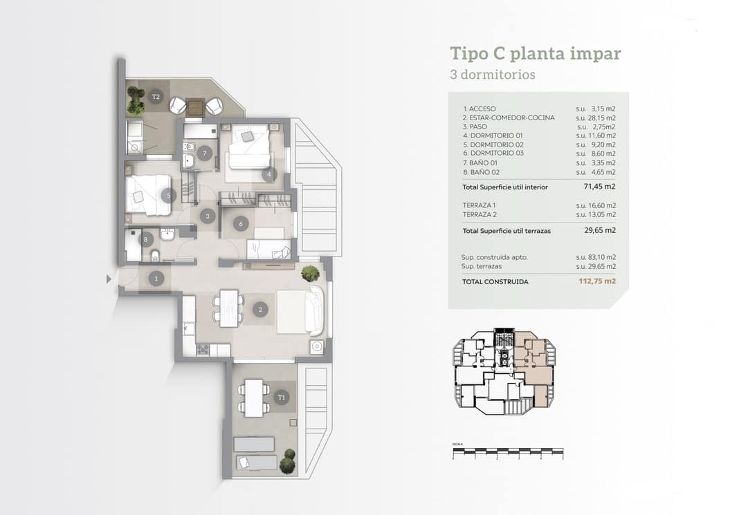 3 camera da letto Appartamento in vendita in Calpe / Calp con garage - 493.000 € (Rif: 8039701)