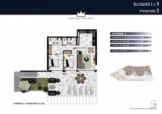 2 camera da letto Appartamento in vendita in Finestrat con garage - 365.000 € (Rif: 8194338)