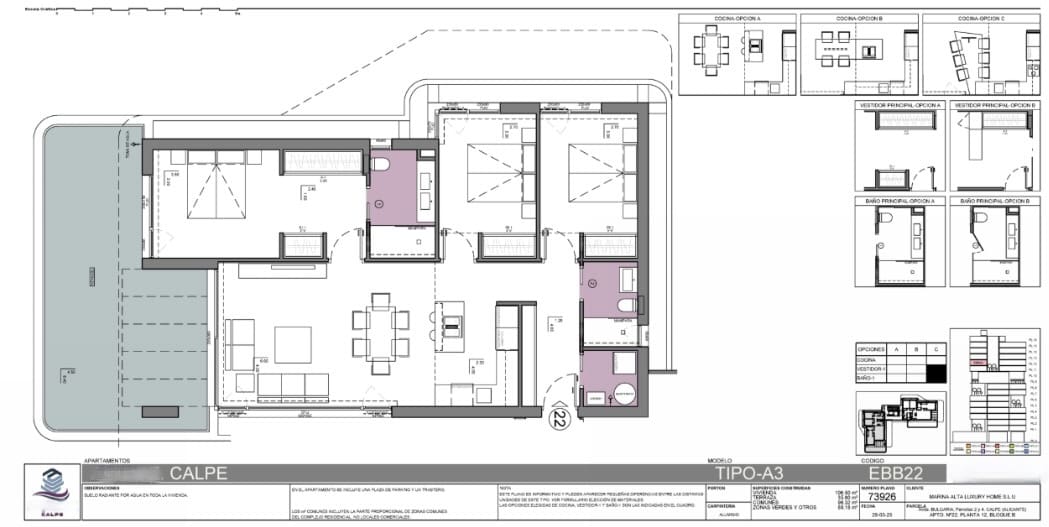 3 camera da letto Appartamento in vendita in Calpe / Calp con garage - 952.000 € (Rif: 8659996)