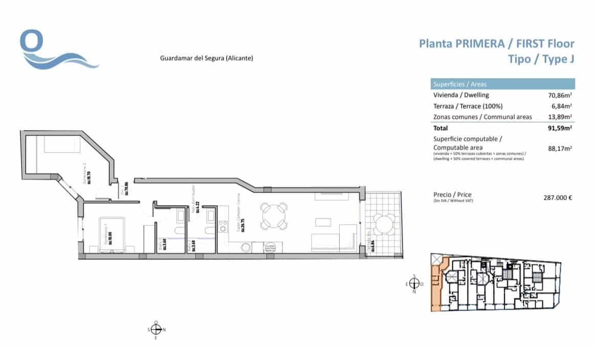 2 camera da letto Appartamento in vendita in Guardamar del Segura con piscina garage - 313.000 € (Rif: 8887277)