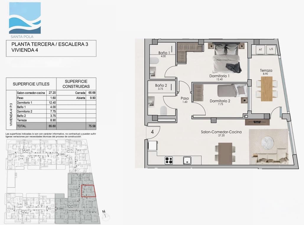 2 soverom Leilighet til salgs i Santa Pola med garasje - € 260 000 (Ref: 8889036)