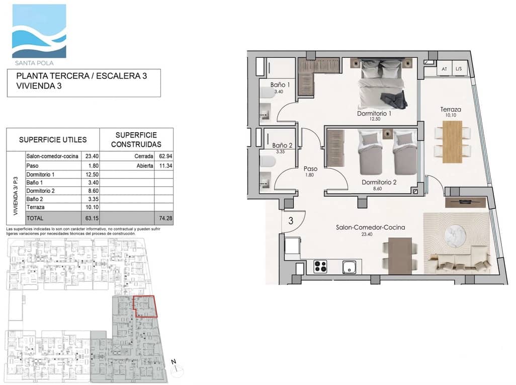 2 soverom Leilighet til salgs i Santa Pola med garasje - € 260 000 (Ref: 8889036)