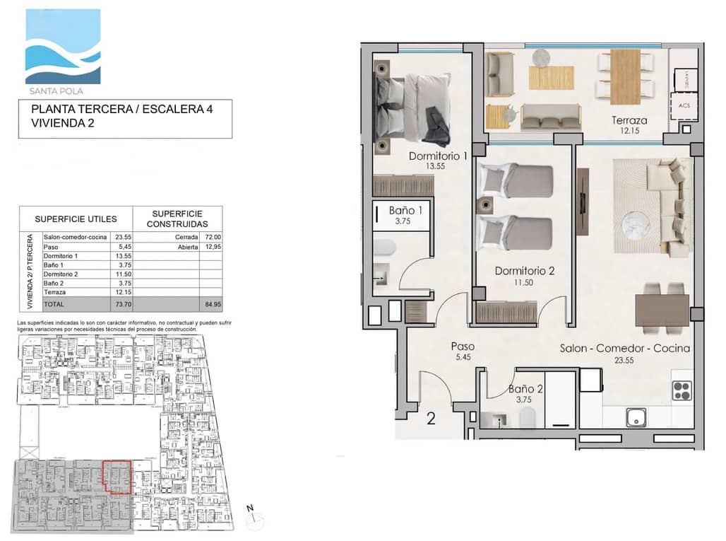 2 soverom Leilighet til salgs i Santa Pola med garasje - € 260 000 (Ref: 8889036)