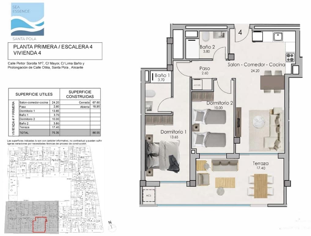 2 quarto Apartamento para venda em Santa Pola com garagem - 278 000 € (Ref: 8889036)