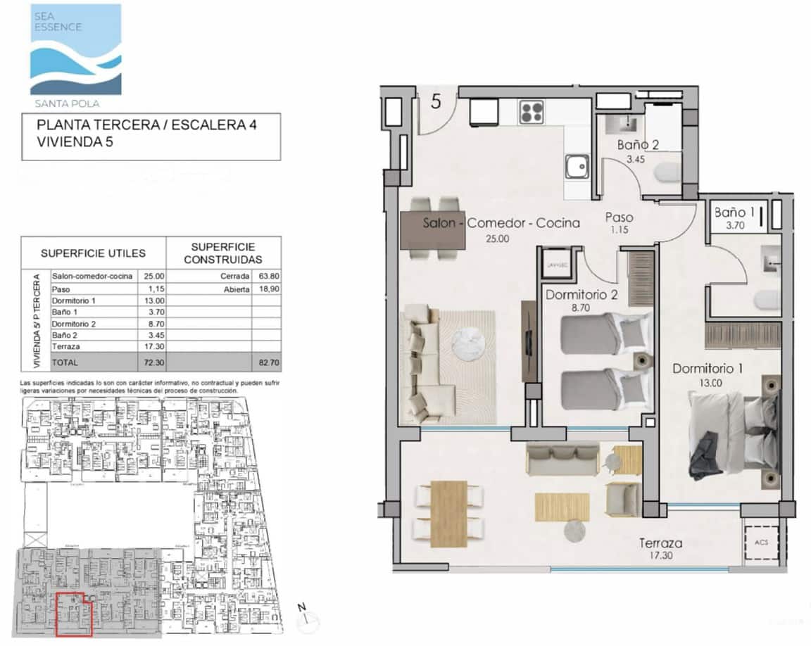 2 quarto Apartamento para venda em Santa Pola com garagem - 278 000 € (Ref: 8889036)