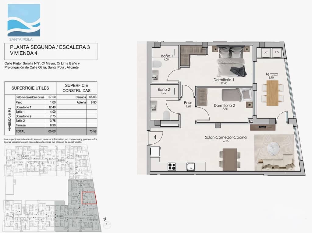 2 bedroom Apartment for sale in Santa Pola with garage - € 250,000 (Ref: 8889075)