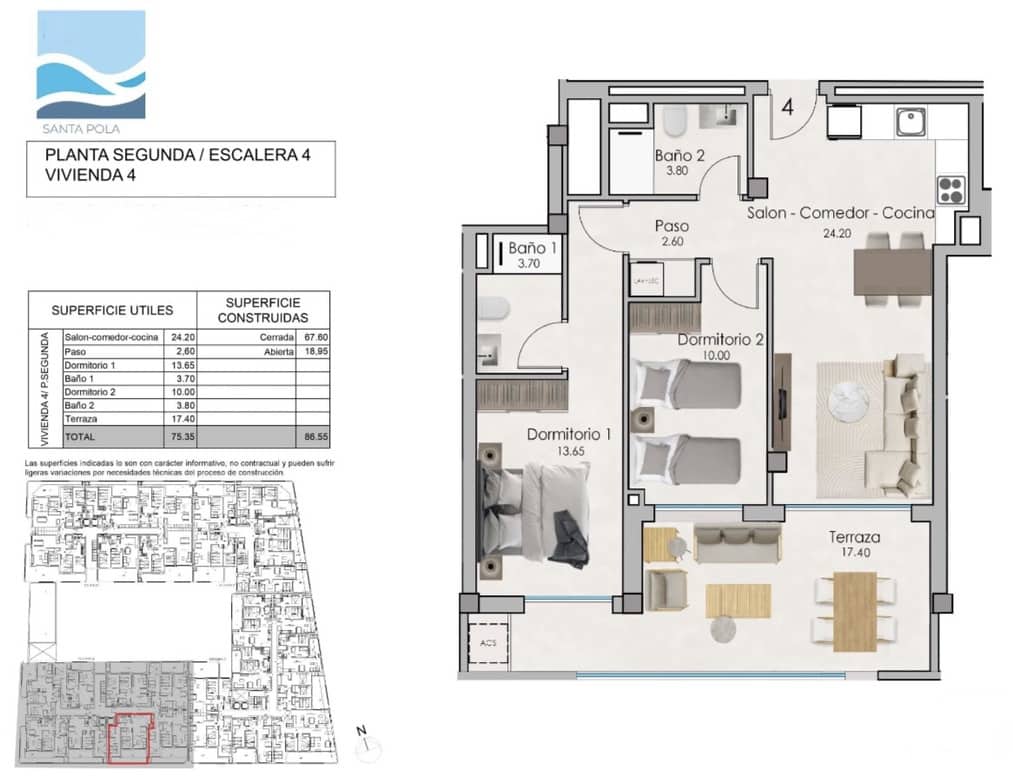 2 chambre Appartement à vendre à Santa Pola avec garage - 335 000 € (Ref: 8889076)
