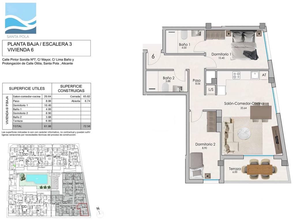 2 bedroom Apartment for sale in Santa Pola with garage - € 245,000 (Ref: 8890824)