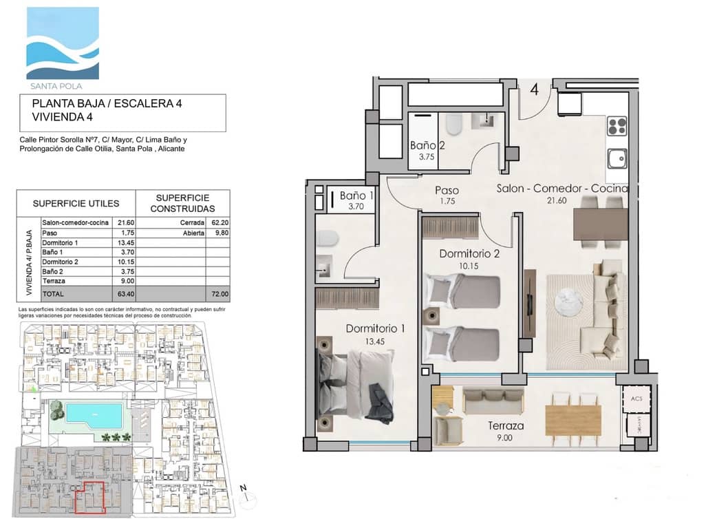 2 bedroom Apartment for sale in Santa Pola with garage - € 245,000 (Ref: 8890824)