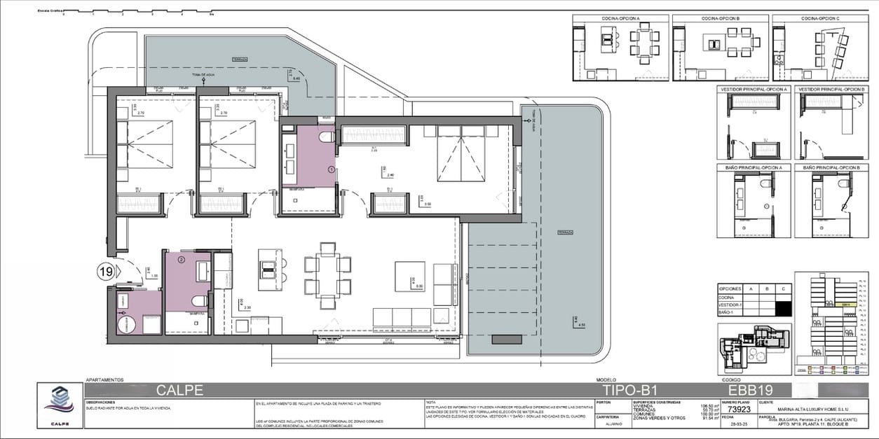3 camera da letto Appartamento in vendita in Calpe / Calp con garage - 970.000 € (Rif: 8930162)