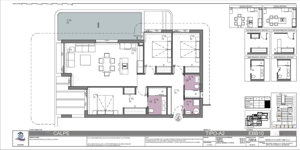 3 makuuhuone Huoneisto myytävänä paikassa Calpe / Calp mukana 
autotalli - 697 000 € (Ref: 8931515)