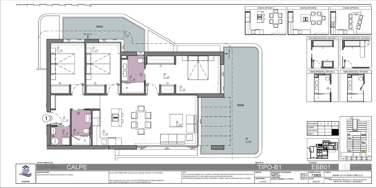 3 makuuhuone Huoneisto myytävänä paikassa Calpe / Calp mukana 
autotalli - 697 000 € (Ref: 8931515)