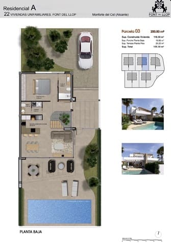 3 sypialnia Willa na sprzedaż w Monforte del Cid z basenem - 489 000 € (Ref: 9142583)