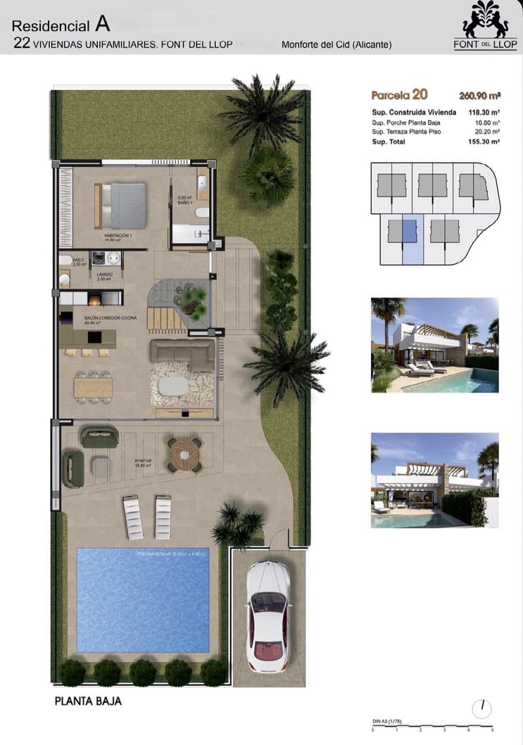 3 chambre Villa/Maison à vendre à Monforte del Cid avec piscine garage - 559 000 € (Ref: 9143353)