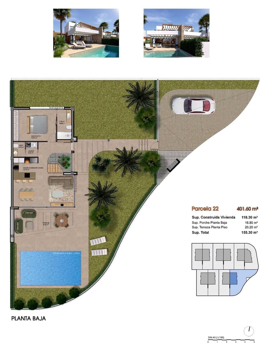 3 bedroom Villa for sale in Monforte del Cid with pool - € 695,000 (Ref: 9151066)