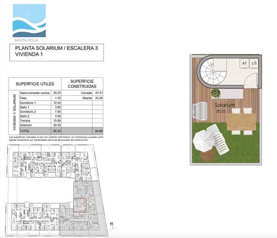 2 soverom Leilighet til salgs i Santa Pola med svømmebasseng garasje - € 298 000 (Ref: 9177575)