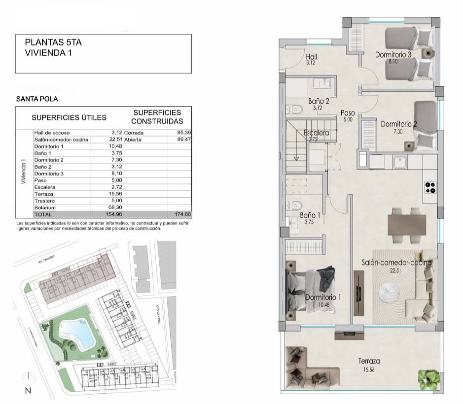 2 camera da letto Appartamento in vendita in Santa Pola con piscina garage - 570.000 € (Rif: 9177576)