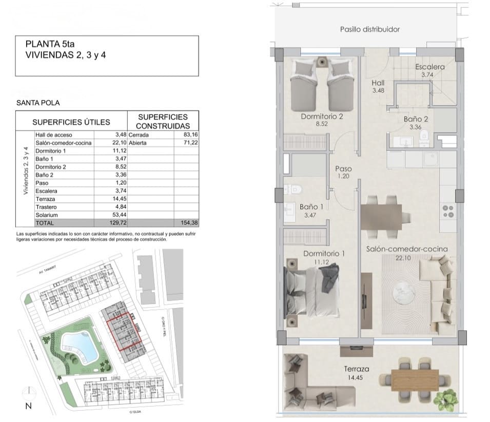2 bedroom Apartment for sale in Santa Pola with pool garage - € 440,000 (Ref: 9177577)