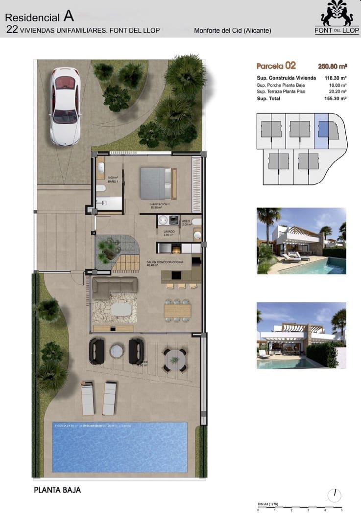 3 slaapkamer Villa te koop in Monforte del Cid met zwembad garage - € 599.000 (Ref: 9177582)