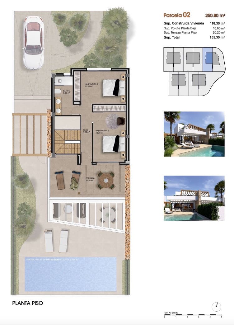 3 soverom Villa til salgs i Monforte del Cid med svømmebasseng garasje - € 585 000 (Ref: 9177582)