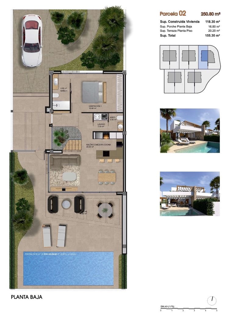 3 soverom Villa til salgs i Monforte del Cid med svømmebasseng garasje - € 585 000 (Ref: 9177582)