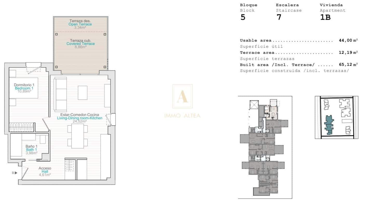 1 chambre Appartement à vendre à El Vergel / Verger avec piscine - 232 000 € (Ref: 9567090)